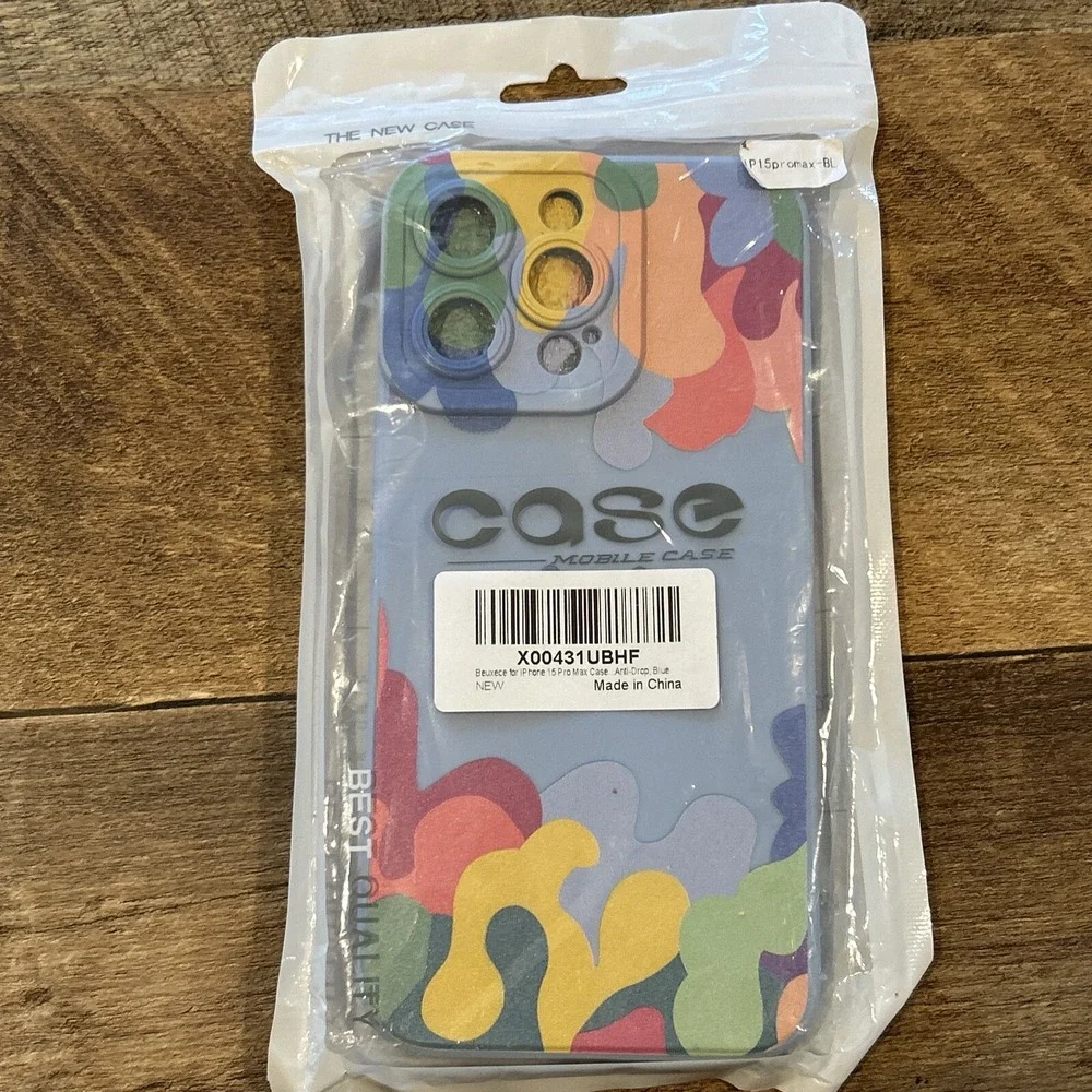 iPhone 15 Pro Max Phone Case Silicone Jelly Case Blue Waves‎ Brand New